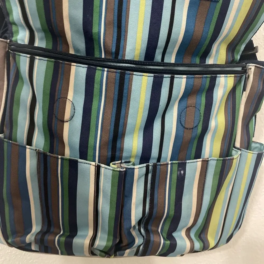 Skip Hop Baby Diaper Bag Unisex Blue Brown Stripes Dad Bag See